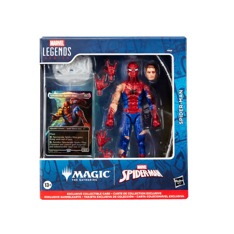 Marvel Legends Magic The Gathering Battle-Damaged Spider-Man Action Figure W/ MTG Card