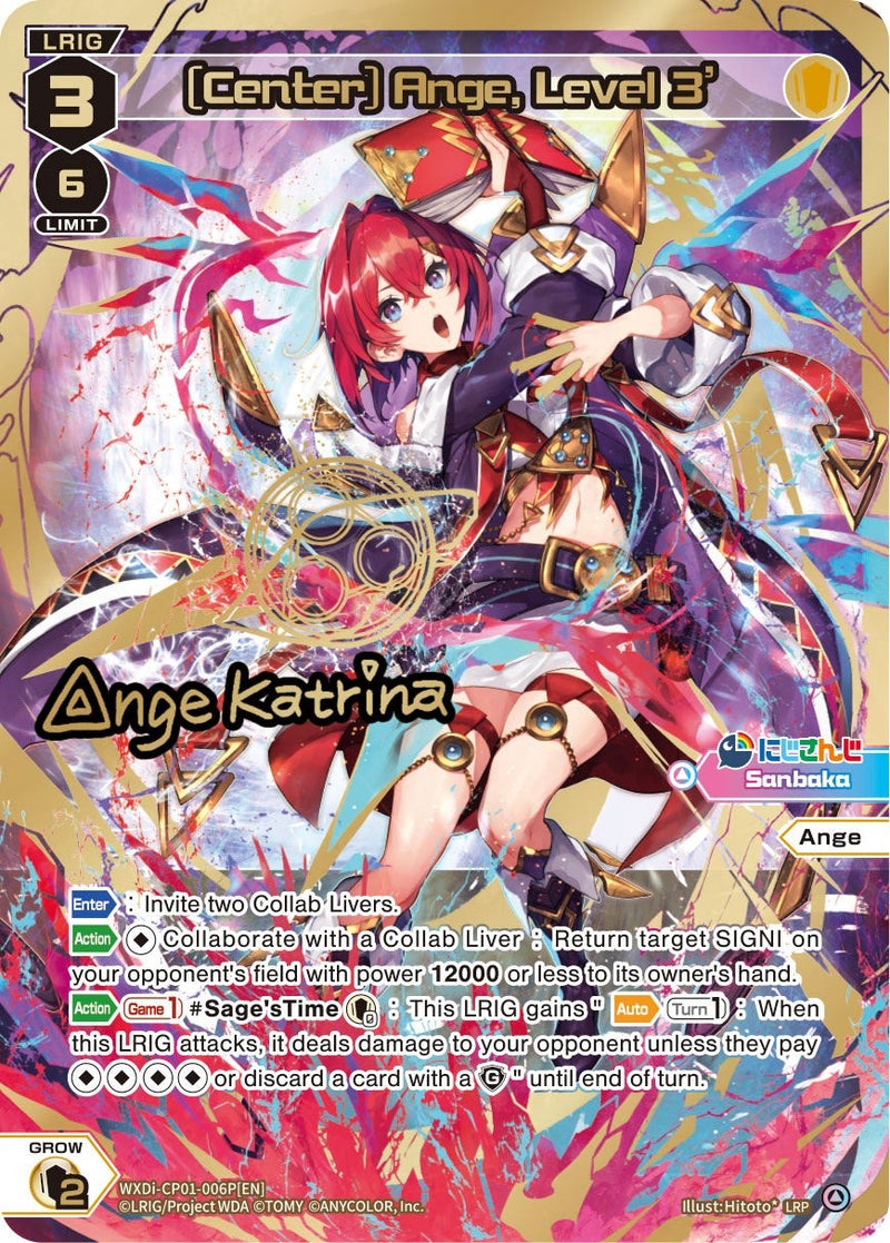 [Center] Ange, Level 3' (LRP) (WXDi-CP01-006P[EN]) [Collab Booster: Nijisanji Diva]