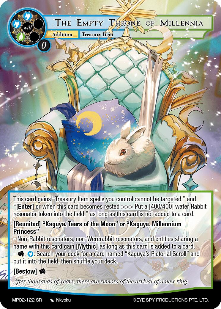 The Empty Throne of Millennia (MP02-122 SR) [Masterpiece Collection 02 "Fates Reunited!"]
