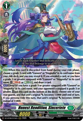 Honest Rendition, Sinceriete (DZ-BT08/015EN) [DZ-BT08: Knights 0f Rebirth]