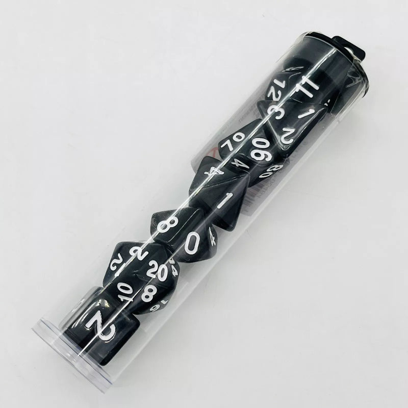 Black Polyhedral 7-Dice Set