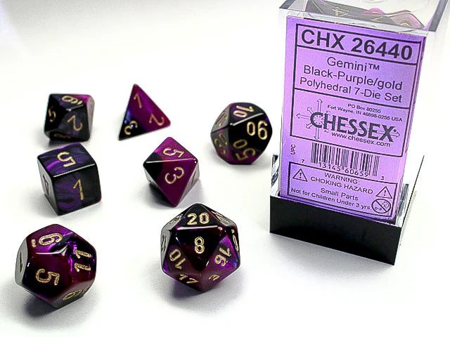 Chessex Mini Dice - Gemini Black-Purple/Gold