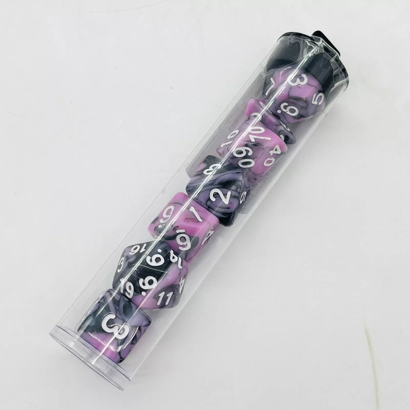 Pink & Black Polyhedral 7-Dice Set