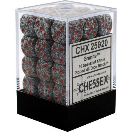 Granite 12mm D6 Dice Block (36) - Cape Fear Collectibles