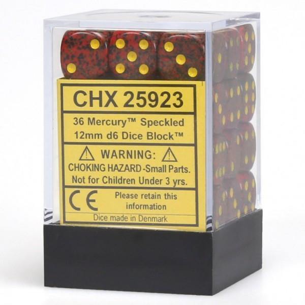 Mercury 12mm D6 Dice Block (36) - Cape Fear Collectibles