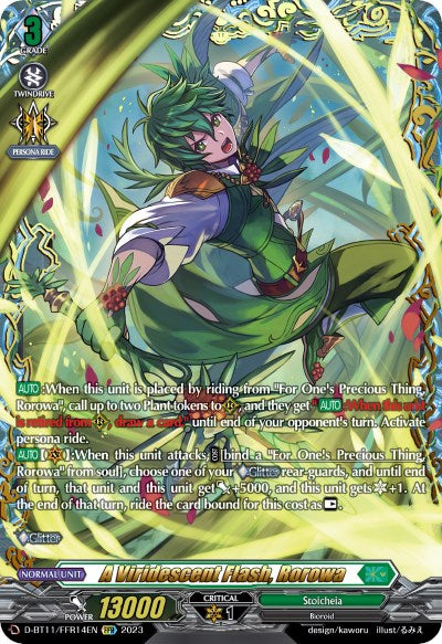 A Viridescent Flash, Rorowa (D-BT11/FFR14EN) [Clash of Heroes]