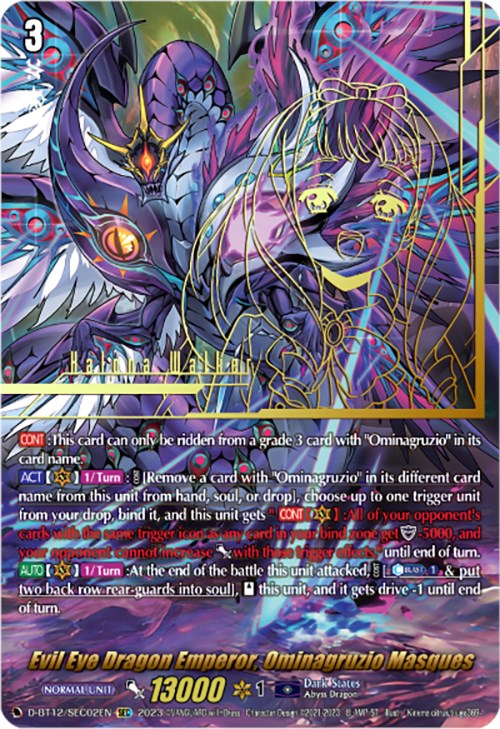Evil Eye Dragon Emperor, Ominagruzio Masques (D-BT12/SEC02EN) [Evenfal