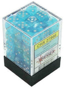 Dice Menagerie 10: 12mm D6 luminary Poly Sky/Silver (36) - Cape Fear Collectibles