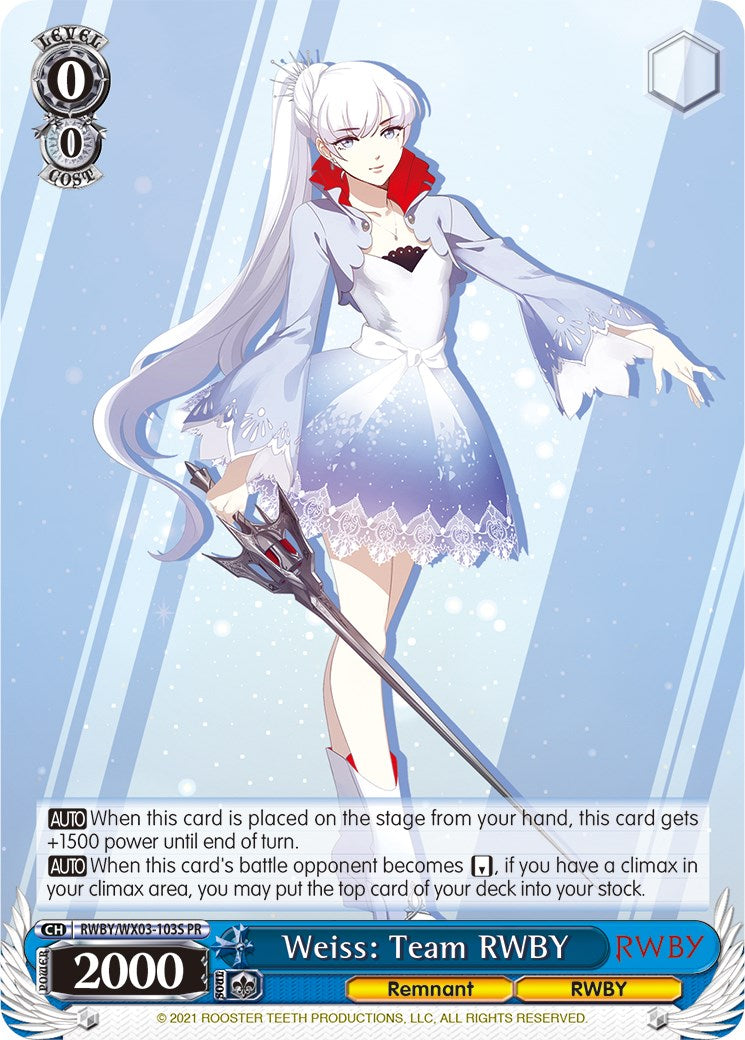 Weiss: Team RWBY (RWBY/WX03-103S PR) (Alternate Art) [RWBY]