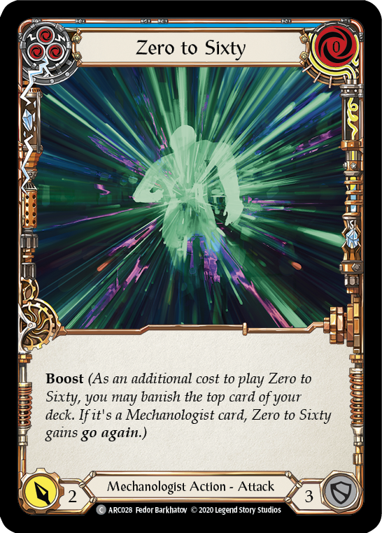 Zero to Sixty (Blue) [U-ARC028] (Arcane Rising Unlimited)  Unlimited Rainbow Foil