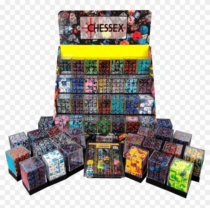 Chessex 16mm D6 Dice Block - 12 Dice Set - Speckled